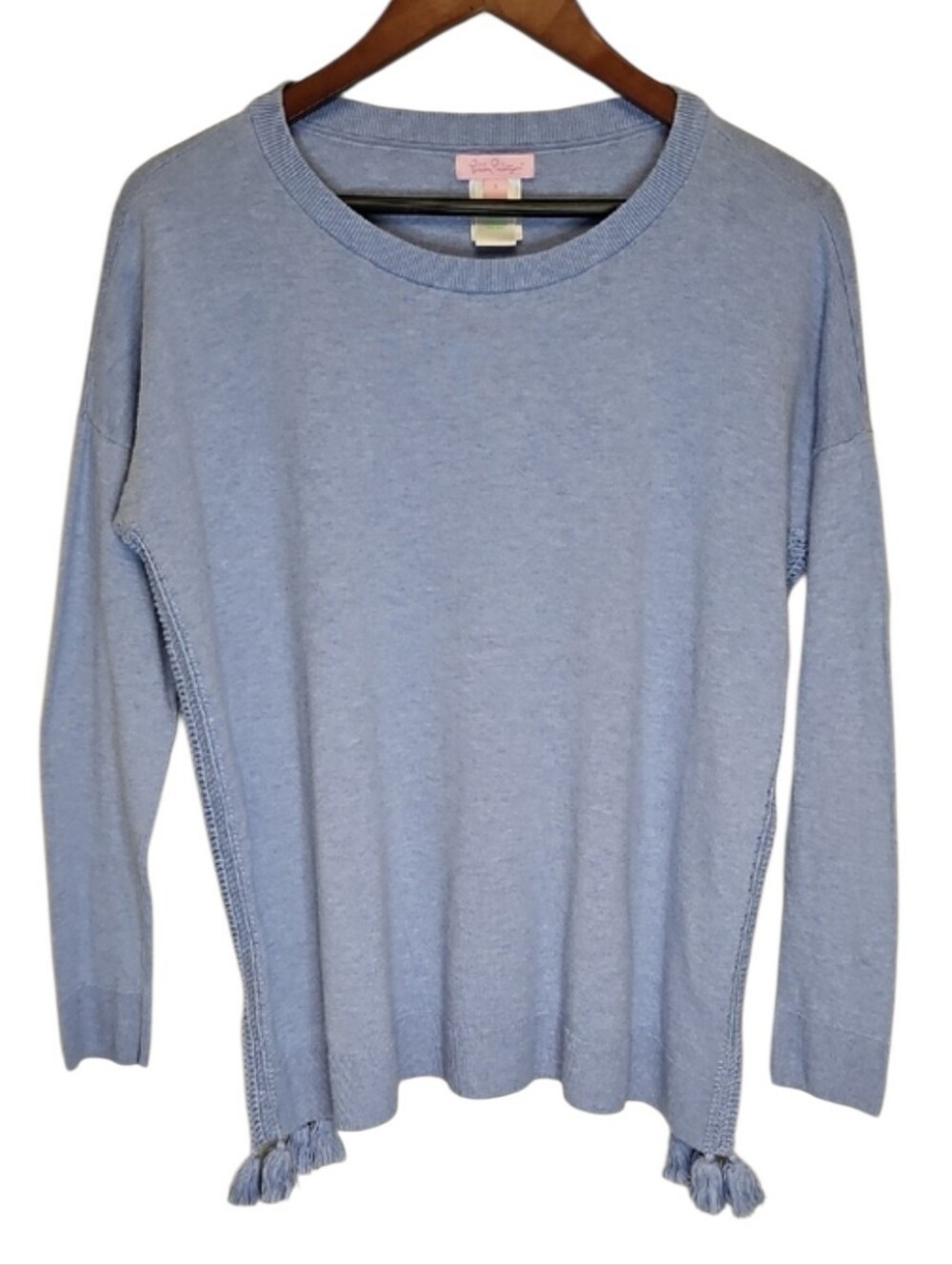Lilly Pulitzer Damara Crew  Cotton Blend Sweater- Periwinkle Purple Heather, SM